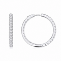 Riviera Creole Hoop Earrings – White Gold